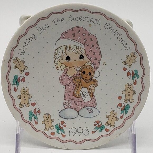 Precious Moments 1993 Wishing You The Sweetest Christmas Mini Decorative Plate - Picture 9 of 10